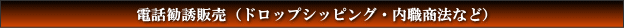 電話勧誘販売(ドロップシッピング・内職商法など)
